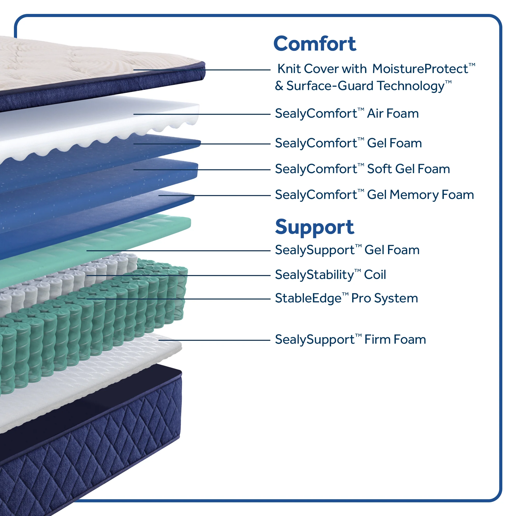 Sealy Dream Waves Soft Euro Pillow Top - Image 6
